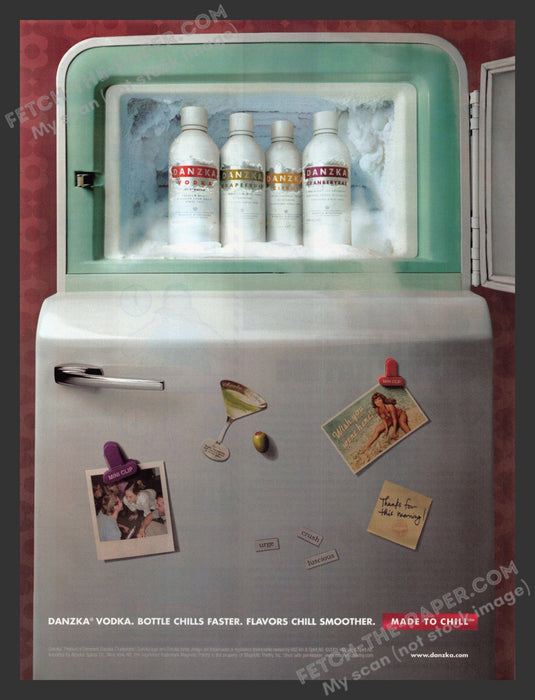 2005 Print Advertisement Danzka Vodka Vintage Refrigerator Alcohol Ad.