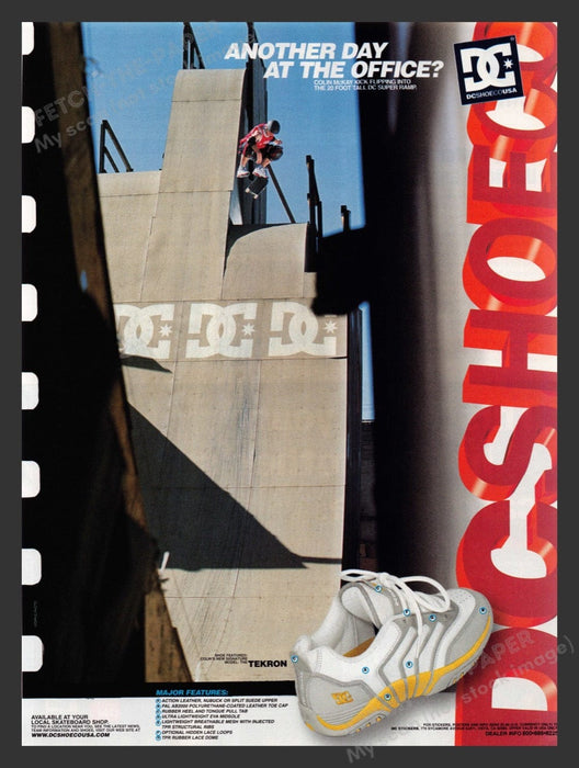 DC Shoes 2000s Print Advertisement Ad 2001 Tekron Colin McKay Skateboa Fetch the Paper