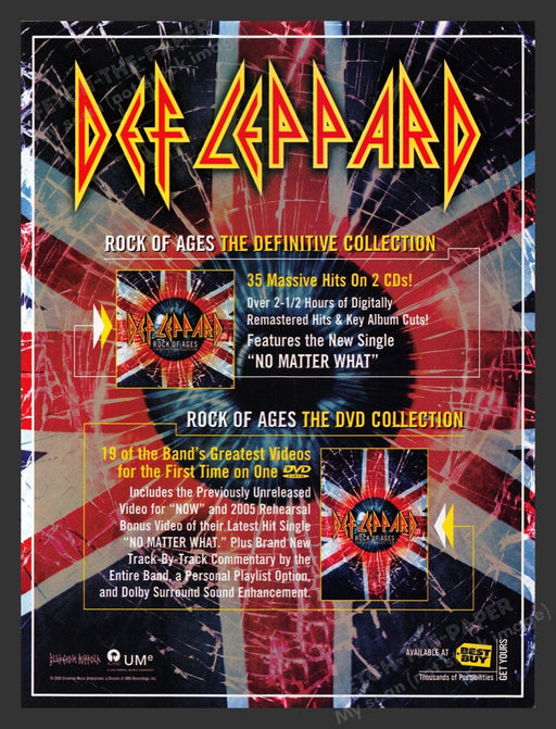 2005 Def Leppard "Rock of Ages" Print Advertisement Ad