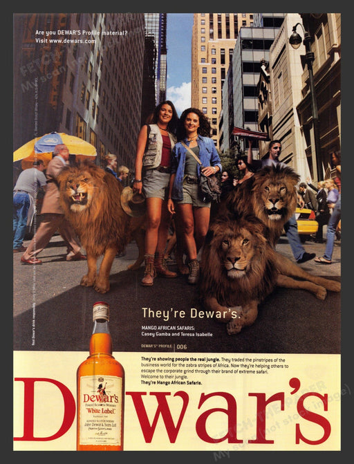 2002 Dewar "Mango African Safaris" White Label Alcohol Print Advertisement Ad.