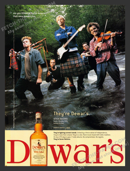 2001 Print Advertisement Dewar's Whisky Seven Nations Musicians Alcohol Ad.