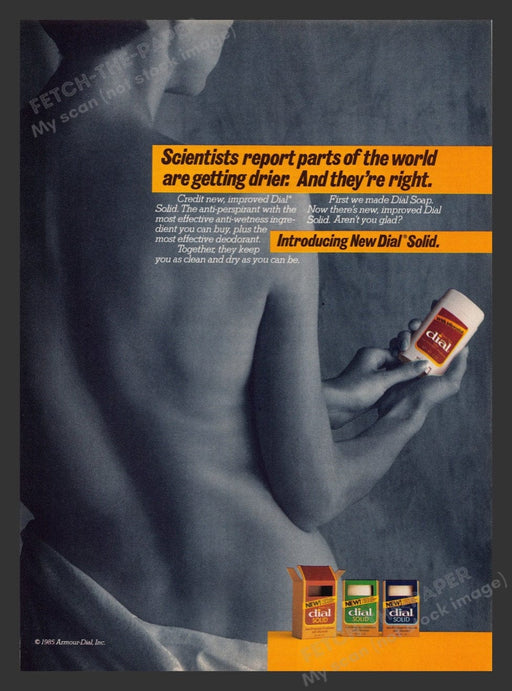 1984 Dial Deodorant Nude Back Model Print Advertisement Ad