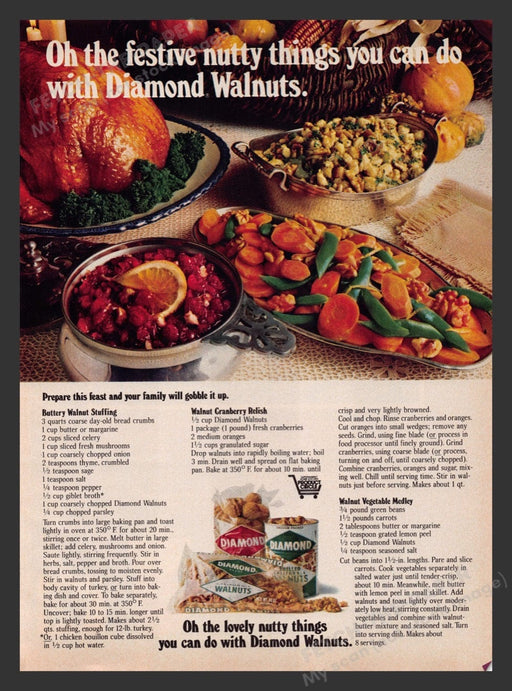 1980 Diamond Walnuts Recipes Print Advertisement Ad