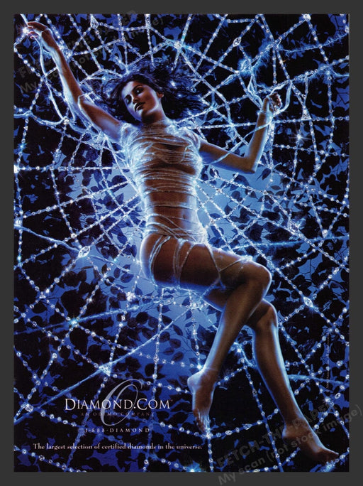 2000 Diamonds.com Laetitia Casta Spider Web Print Advertisement Ad