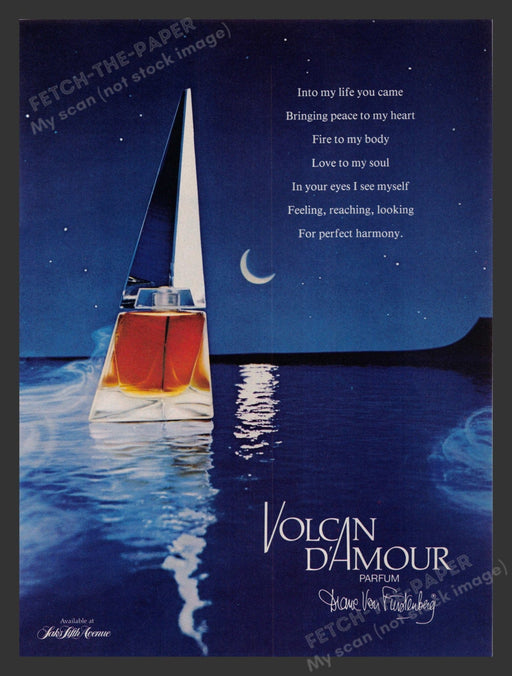 Diane Von Furstenberg Volcan d'Amour 1980s Print Advertisement 1981 Fetch the Paper!