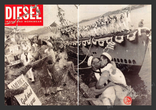 1995 Diesel Jeans Sailors Returning Gay Interest Print Advertisement (2 Pages)