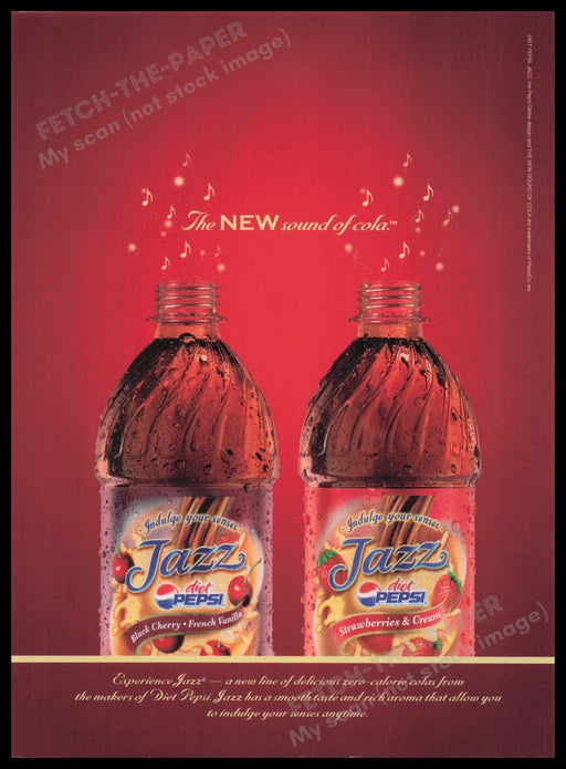 Diet Pepsi Jazz 2000s Print Advertisement Ad 2006 "The New Sound of Color" Fetch the Paper!