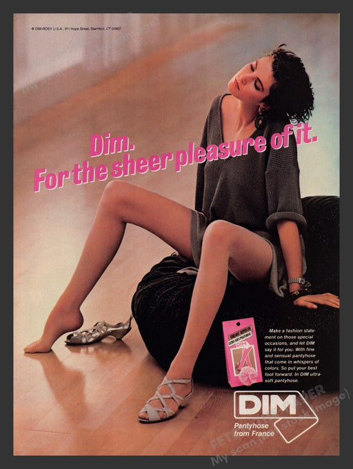 DIM 1980s Print Advertisement Ad 1983 Pantyhose Hosiery Legs Dancer France Fetch the Paper!
