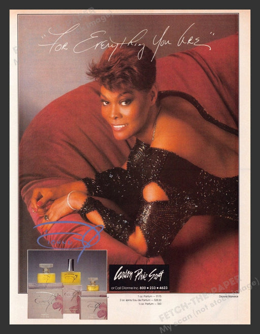 1987 Dionne Warwick Fragrance Print Advertisement Ad