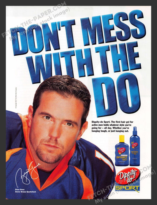 2001 Print Advertisement Dippity-do Sport Men's Products Brian Griese Athlete Ad.