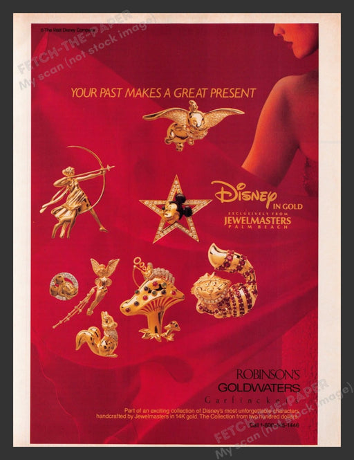 1987 Disney in Gold Jewelmasters Characters Jewelry Print Advertisement Ad