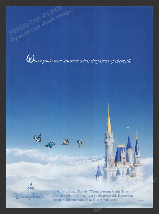 Disney Parks 2000s Print Advertisement Ad 2007 Castle in the Clouds Birds Flying Fetch the Paper!