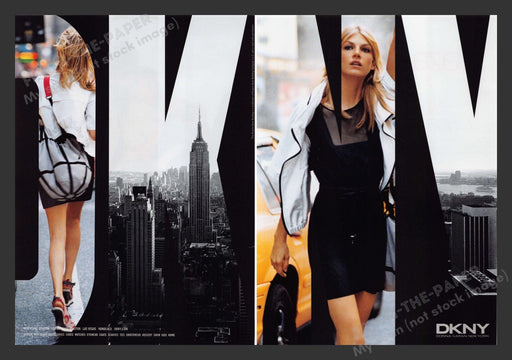 DKNY 2000s Print Advertisement (2 pages) 2007 Legs NYC Empire State Building Fetch the Paper!