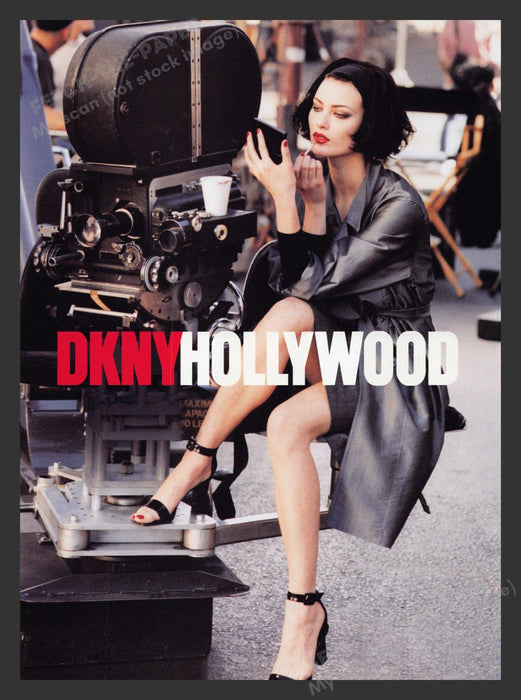 DKNY 2000s Print Advertisement Hollywood Camera Legs Makeup Fetch the Paper!