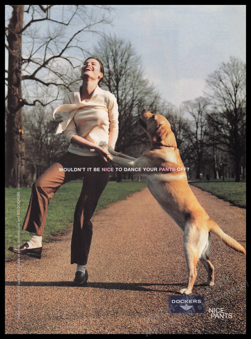 Dockers 2000s Print Advertisement Ad 2000 Fetch the Paper!