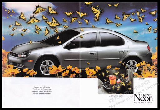Dodge Neon 1990s Print Advertisement (2 pages) 1999 Fetch the Paper!