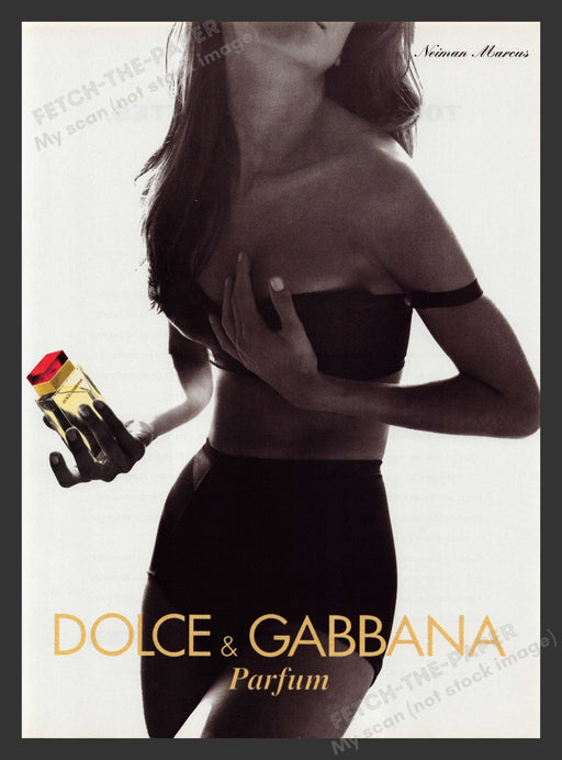 Dolce & Gabbana 1990s Print Advertisement 1994 Perfume Parfum Beautiful Woman Fetch the Paper!