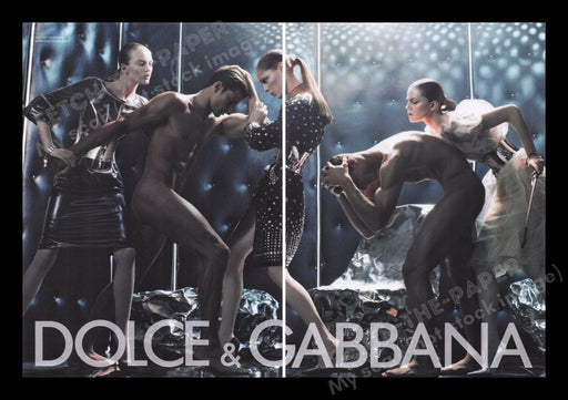 Dolce & Gabbana 2000s Print Advertisement Ad (2 pages) 2007 Naked Male Models Fetch the Paper!