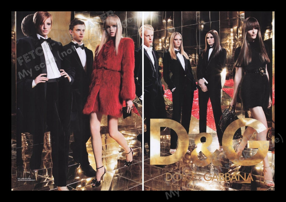 Dolce & Gabbana Clothing 2000s Print Advertisement Ad (2 pages) 2007 Legs Fetch the Paper!