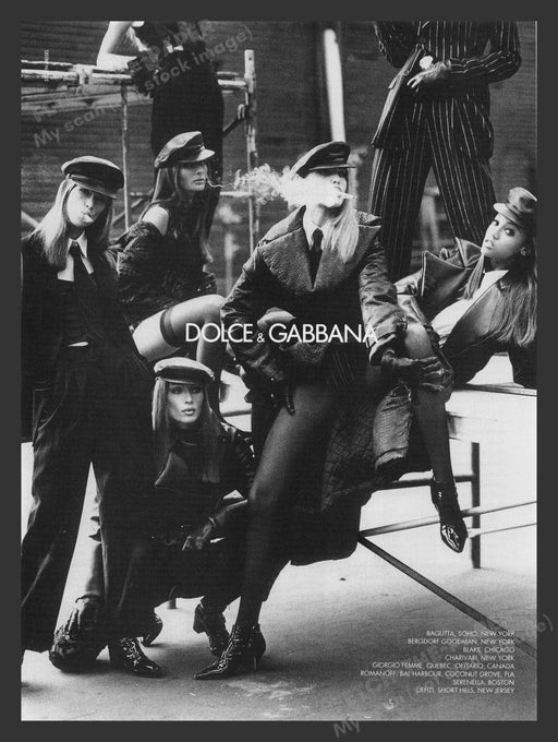 Dolce & Gabbana Fashion Models Gangster 1990s Print Advertisement Ad 1992 Fetch the Paper!