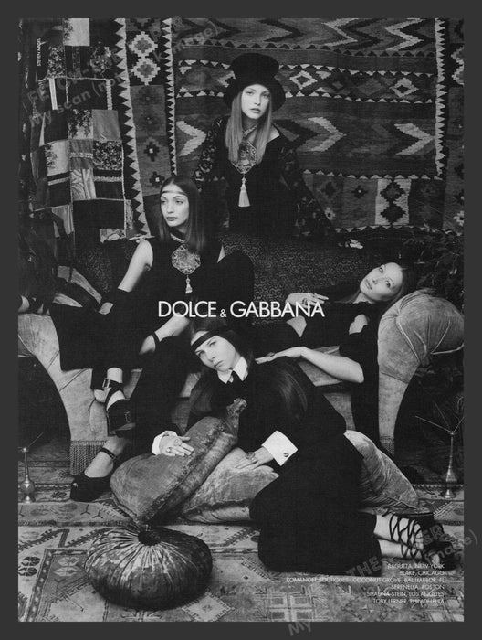 Dolce & Gabbana Lounging Models 1990s Print Advertisement 1993 Fetch the Paper!