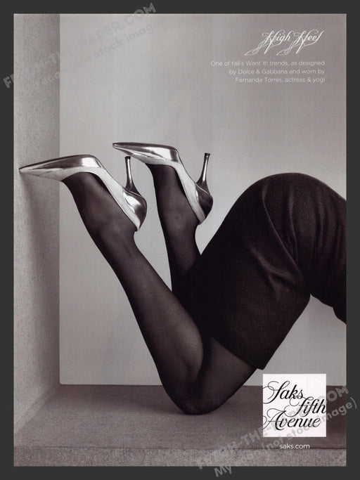 2007 Print Advertisement Dolce & Gabbana Shoes Fernanda Torres Fashion Model Ad.