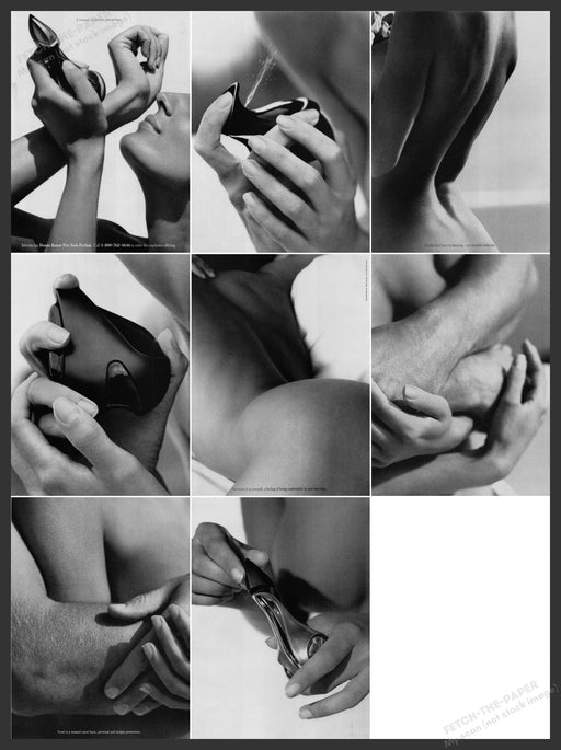 Donna Karan 1990s Print Advertisement Ad 1992 NY Parfum Perfume Photo Spread Fetch the Paper!
