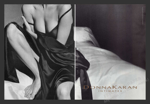 Donna Karan Intimates Model Bed Feet 1990s Print Advertisement (2 pages) 1993 Fetch the Paper!