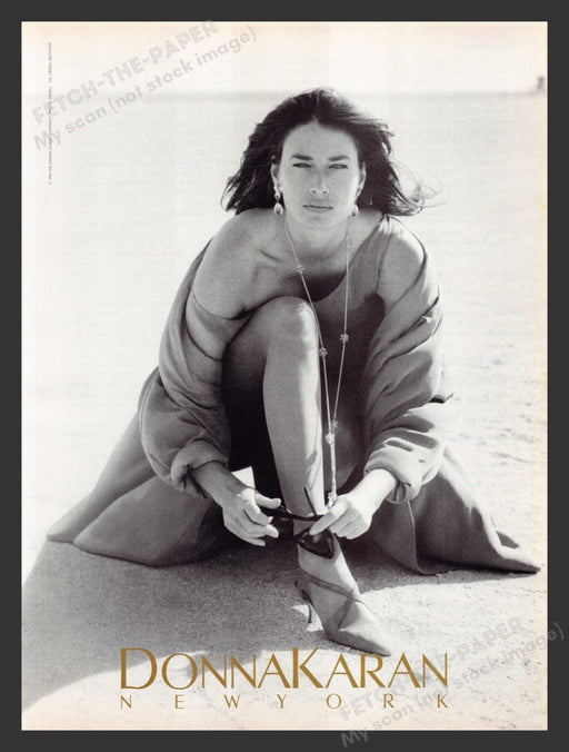 1990 Donna Karan New York Model on Salt Flats Print Advertisement Ad
