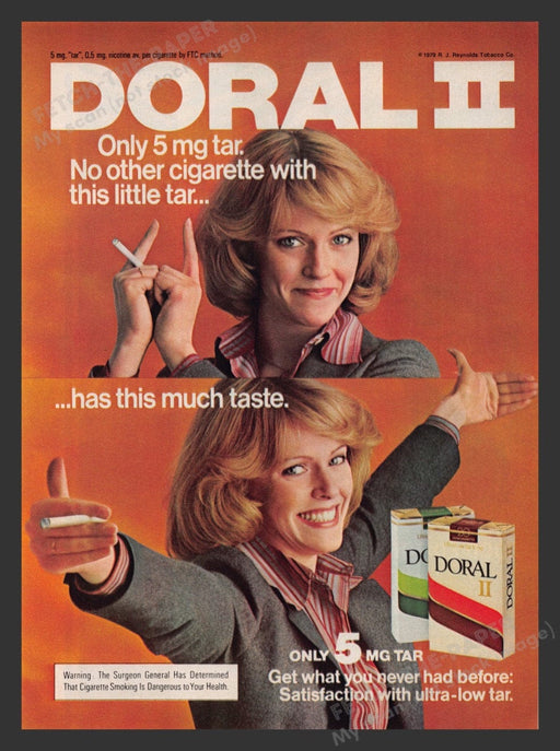 1979 Doral II Cigarettes Woman Size Matters Print Advertisement Ad