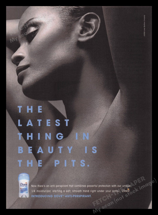 Dove 2000s Print Advertisement Ad 2000 Beauty Armpits Model Skin Fetch the Paper!