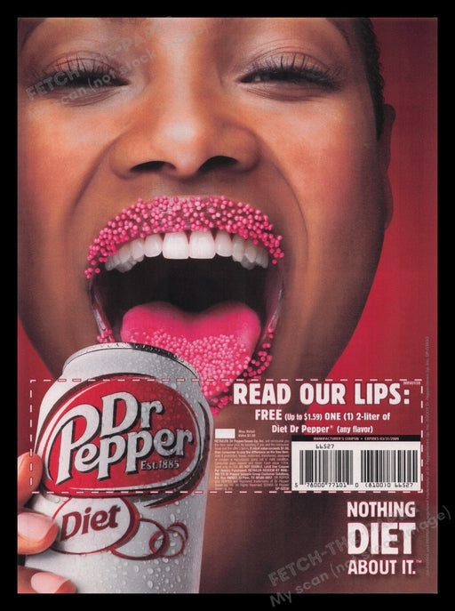 Dr. Pepper 2000s Print Advertisement Ad 2009 Soda "Read Our Lips" Singing Fetch the Paper!