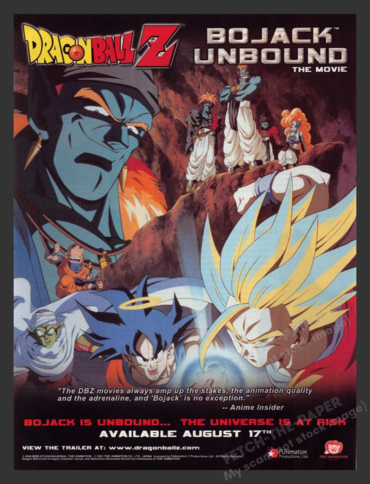 2004 Dragon Ball Z Bojack Unbound the Movie Print Advertisement