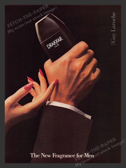 1984 Drakkar Noir Fragrance for Men Guy Laroche Print Advertisement Ad