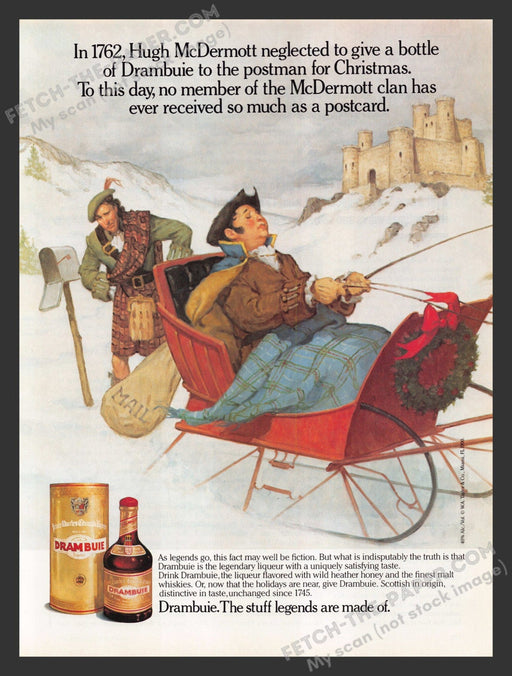 1990 Print Advertisement Drambuie Liqueur Alcohol Holiday McDermott Ad.