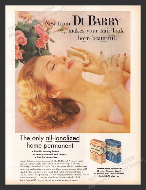 1956 DuBarry Home Permanent Lanolin Print Advertisement Ad