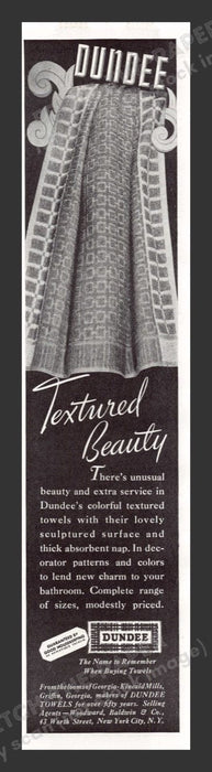 1940 Dundee Towels Textured Beauty Print Advertisement Ad