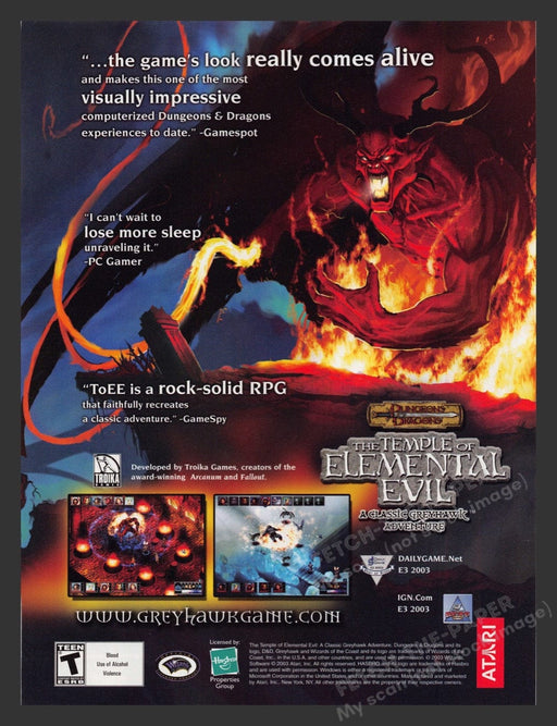 2004 Dungeons & Dragons: The Temple of Elemental Evil Game Print Advertisement