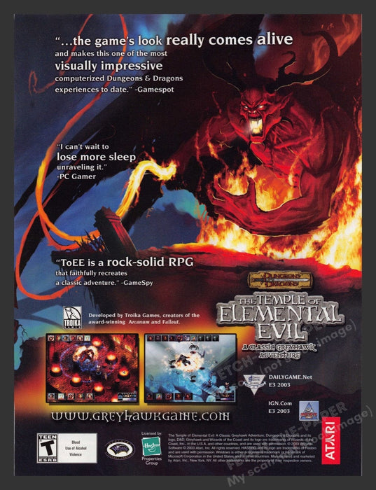 2004 Dungeons & Dragons: The Temple of Elemental Evil Game Print Advertisement
