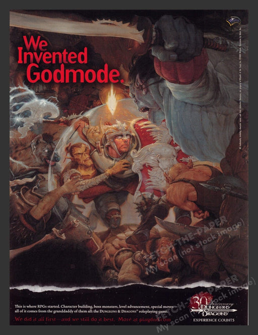 2004 Dungeons & Dragons "We Invented Godmode" Video Game Print Advertisement