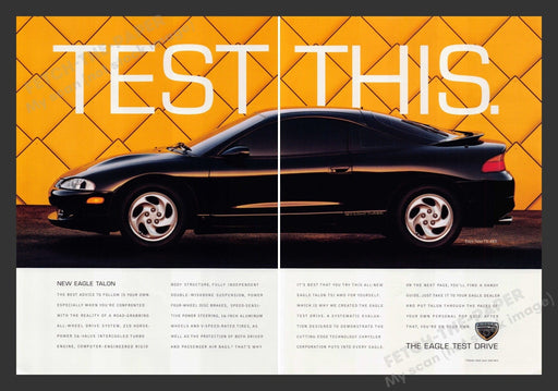 Eagle Talon TSi AWD Car 1990s Print Advertisement (2 pgs) 1994 Fetch the Paper!