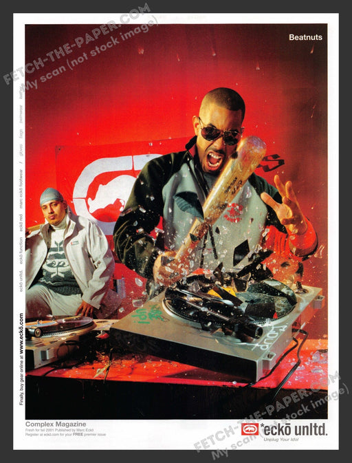 2001 Print Advertisement Ecko Unltd Clothing Beatnuts Hip Hop Musicians Ad.