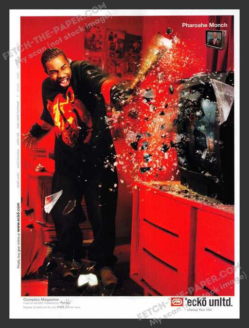 2001 Print Advertisement Ecko Unltd. Clothing Pharoahe Monch Musician Ad.