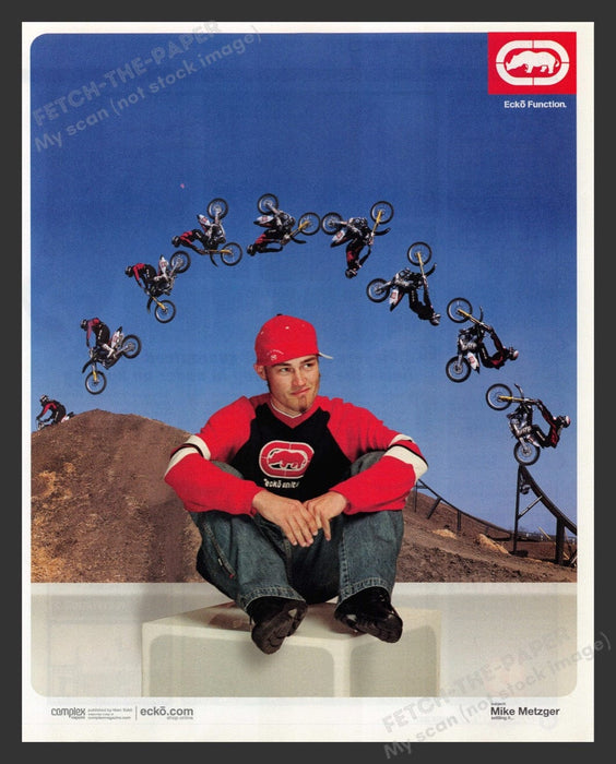 2002 Ecko Unltd. Mike Metzger Freestyle Motocross Print Advertisement Ad