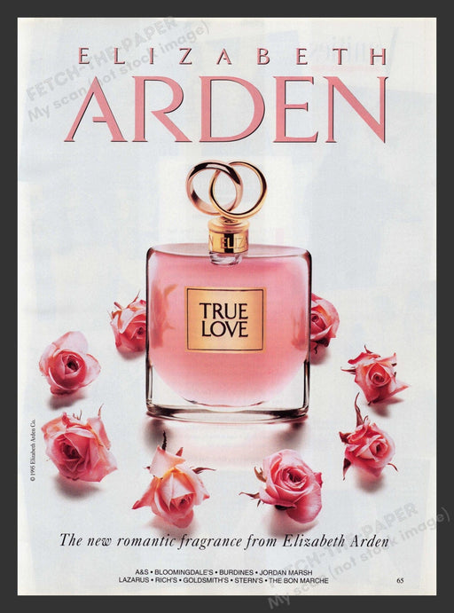 Elizabeth Arden 1990s Print Advertisement 1995 Perfume True Love Promo Fetch the Paper!