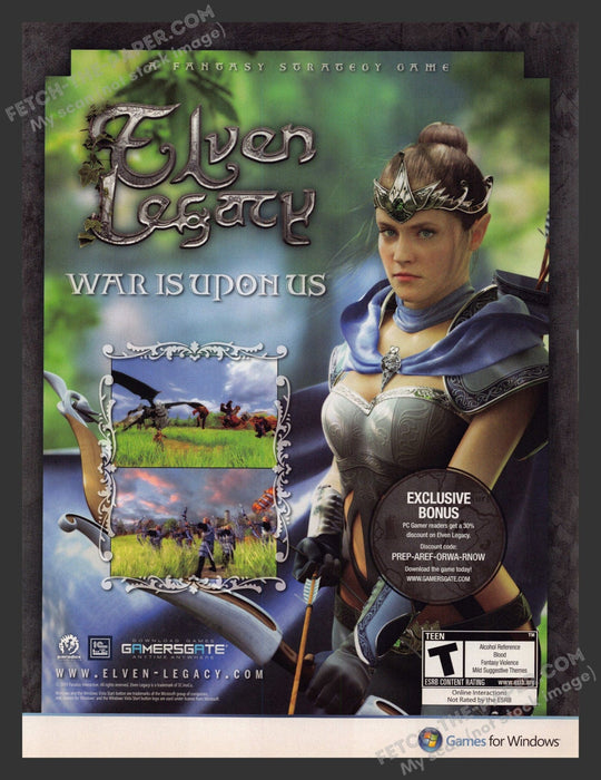 2009 Print Advertisement Elven Legacy Video Game Ad.