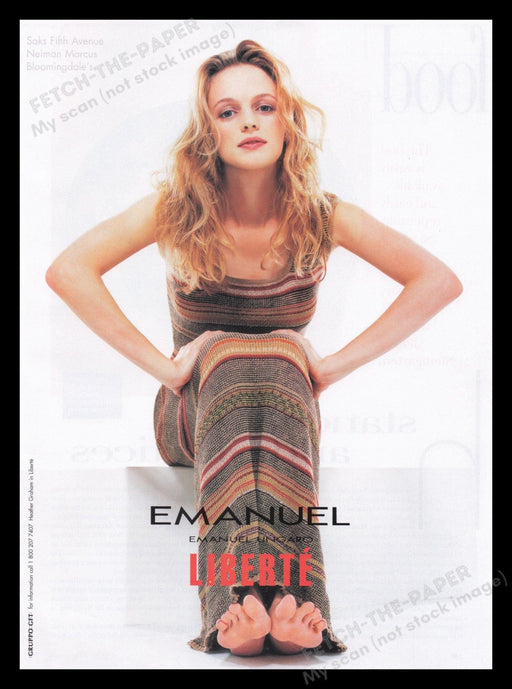 Emanuel Ungaro 1990s Print Advertisement Ad 1998 Liberte Heather Graham Fetch the Paper!