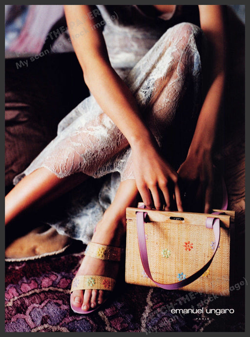Emanuel Ungaro Handbags & Shoes 1990s Print Advertisement Ad 1999 Legs Feet Fetch the Paper!