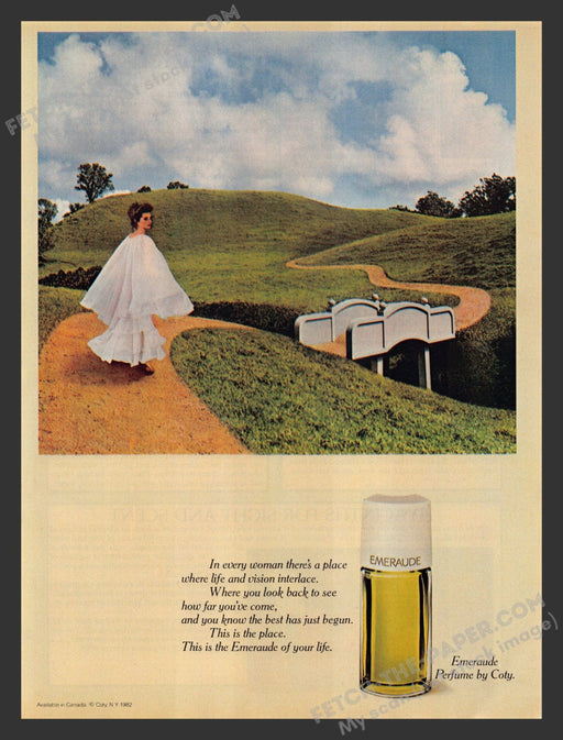 1983 Print Advertisement Emeraude Perfume by Coty Life and Vision Ad.