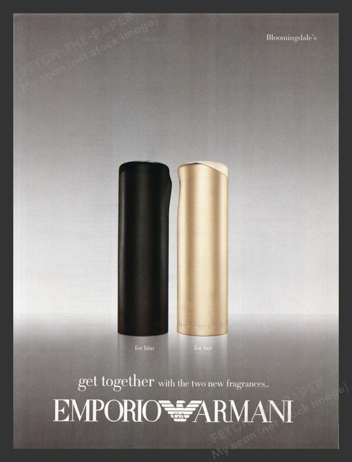 1999 Emporio by Armani Fragrance for Him & Her Print Advertisement Ad.